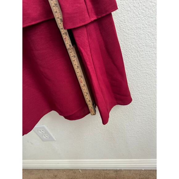 NWOT Women's Red V-Neck Ruffle Boho Cottagecore Dress Medium - Picture 3 of 11